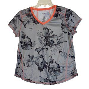 St Johns Bay Gray Floral Quick-Dri Shirt